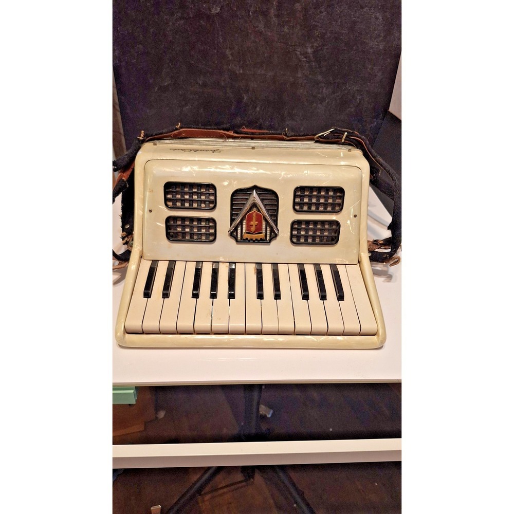 Bonelli Vintage Accordion 12 Bass 25 Key & STRAP MADE IN ITALY Used